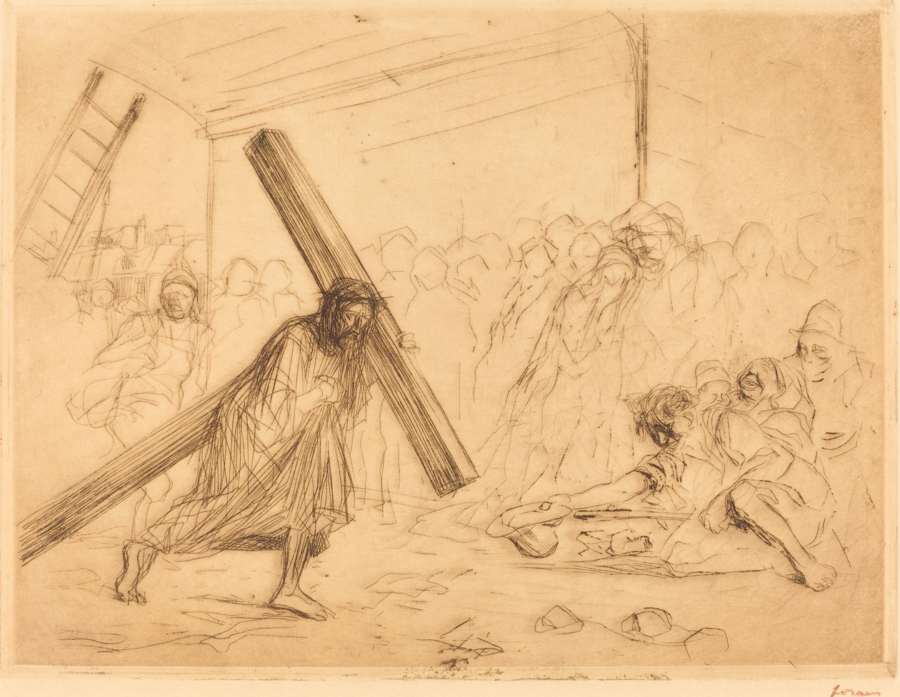 Chrystus dźwigający krzyż (czwarta płyta) autorstwa Jean Louis Forain