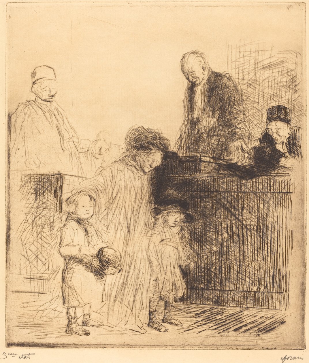Wyjście z rozprawy (pierwsza płyta) autorstwa Jean Louis Forain