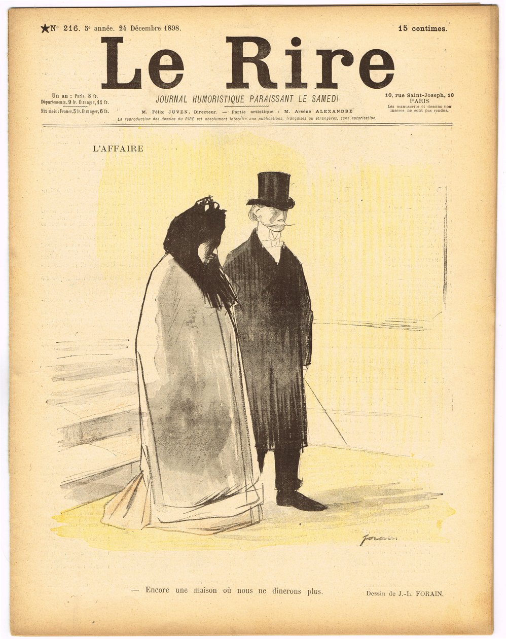 Okładka „Le Lire”, Satyryczna w kolorach autorstwa Jean Louis Forain