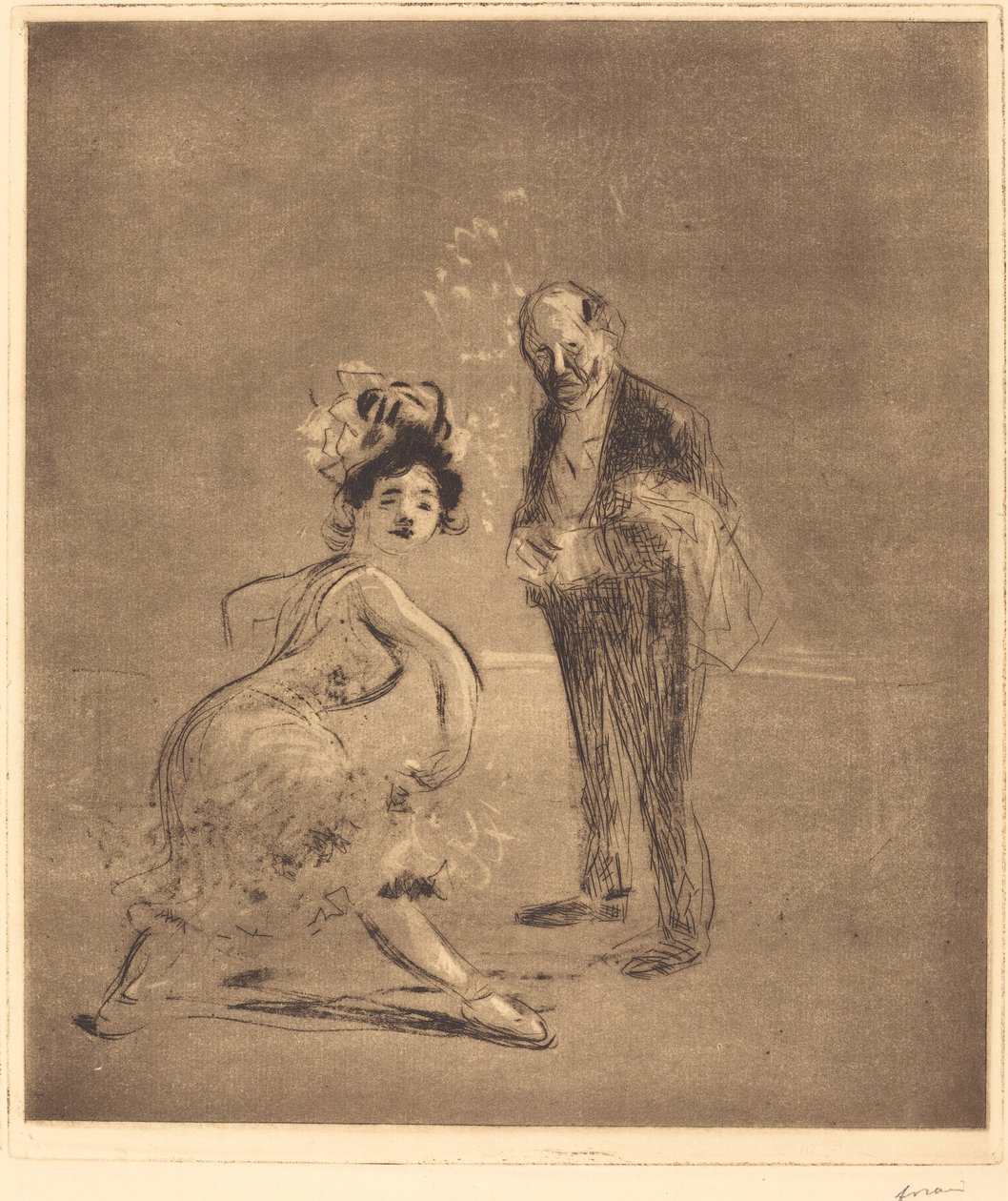 Tancerz i główny kelner autorstwa Jean Louis Forain