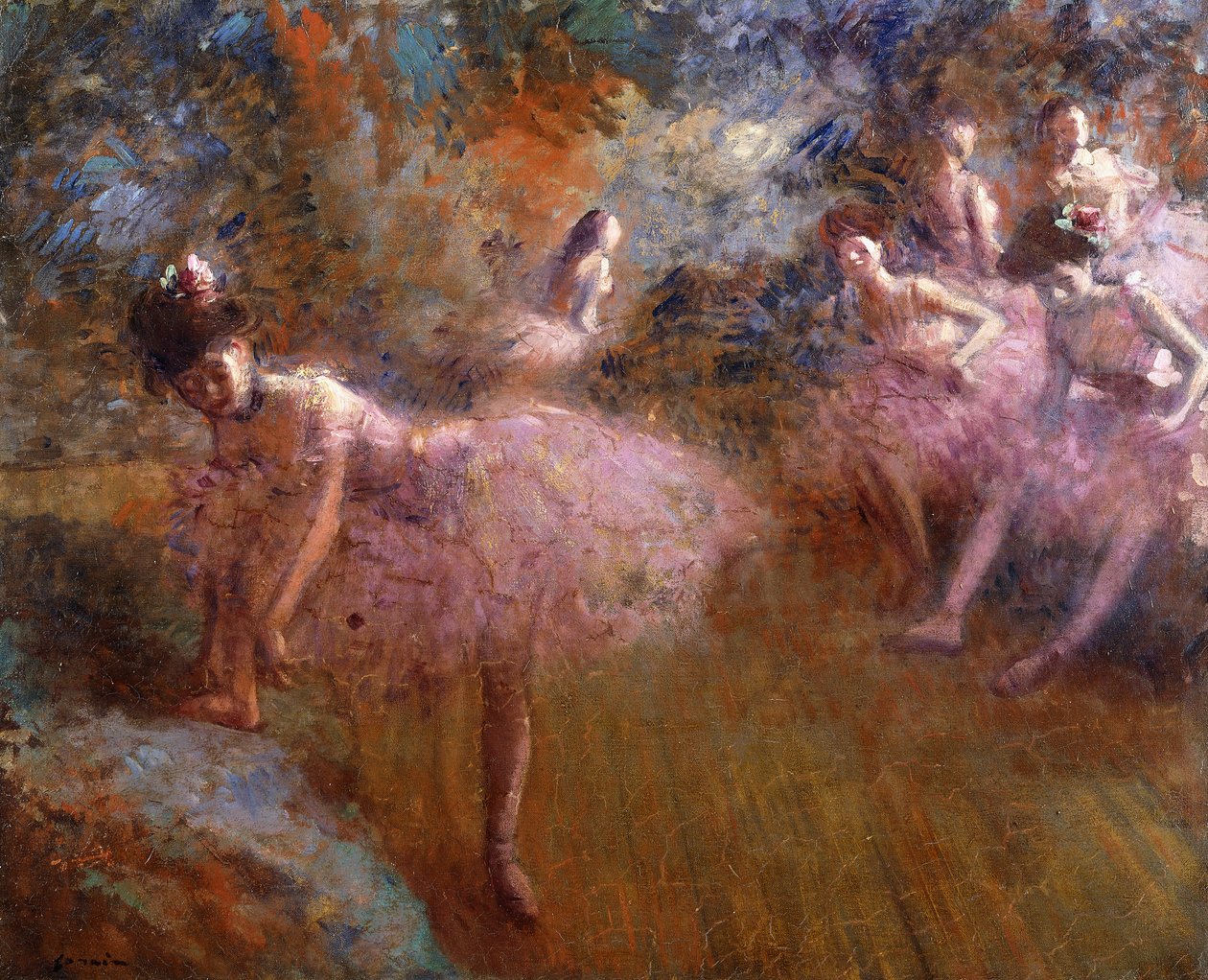 Tancerze w Różowym; Tancerze w Róży, ok. 1905 autorstwa Jean Louis Forain