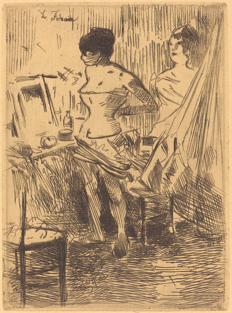 Tancerze w swojej garderobie autorstwa Jean Louis Forain