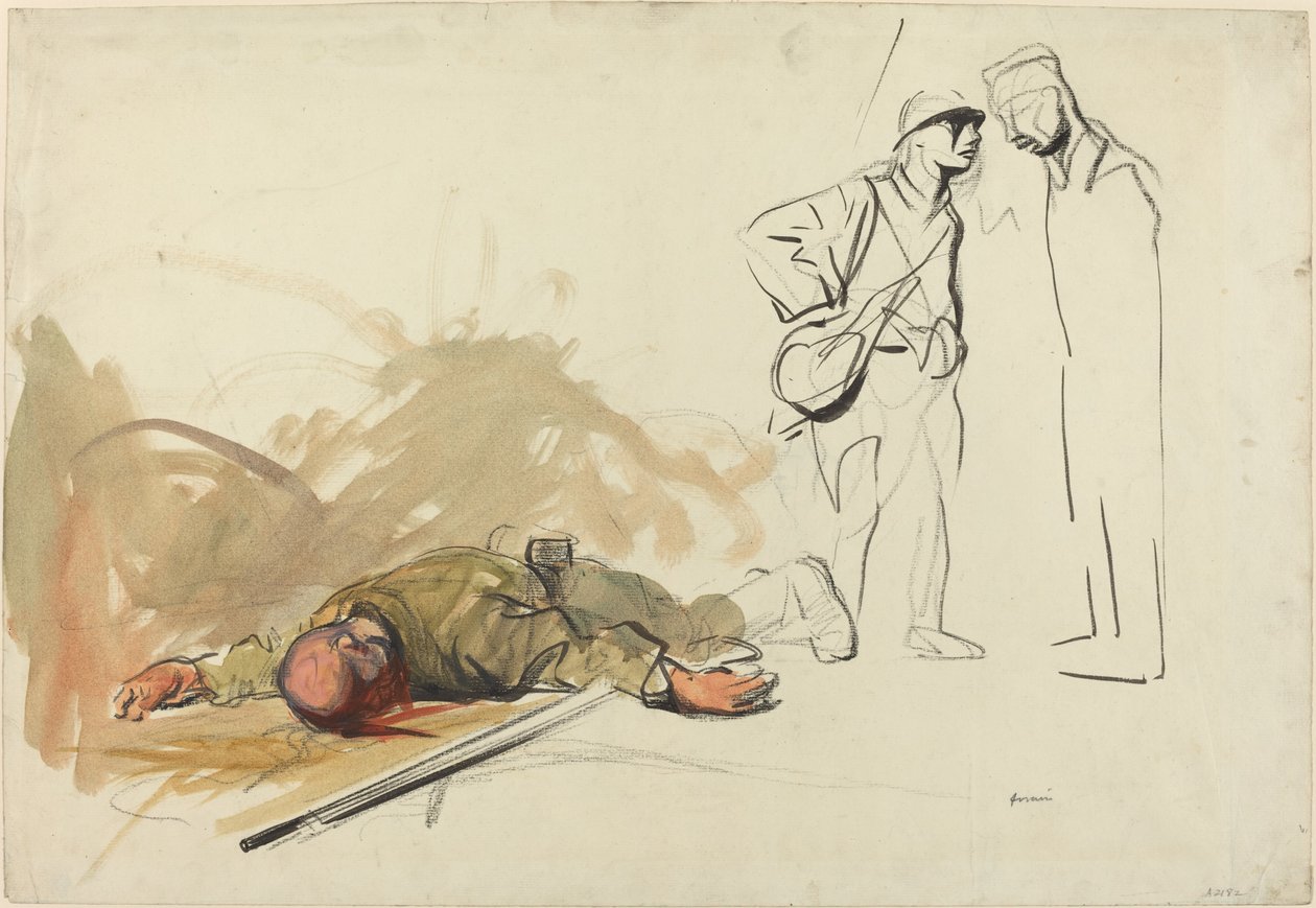 Martwy żołnierz niemiecki autorstwa Jean Louis Forain