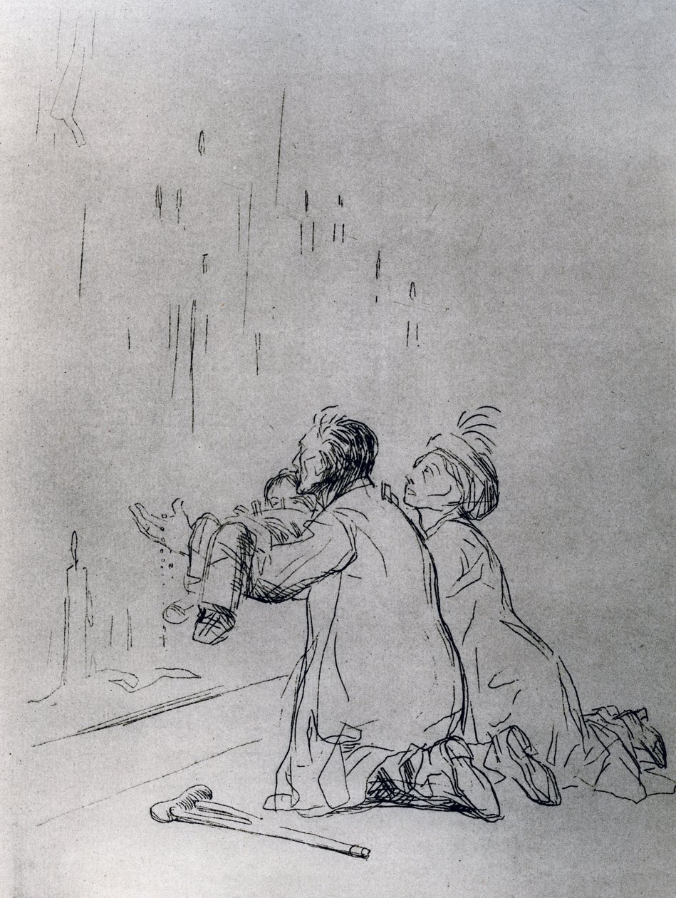 Błaganie przed jaskinią, 1925 r. autorstwa Jean Louis Forain
