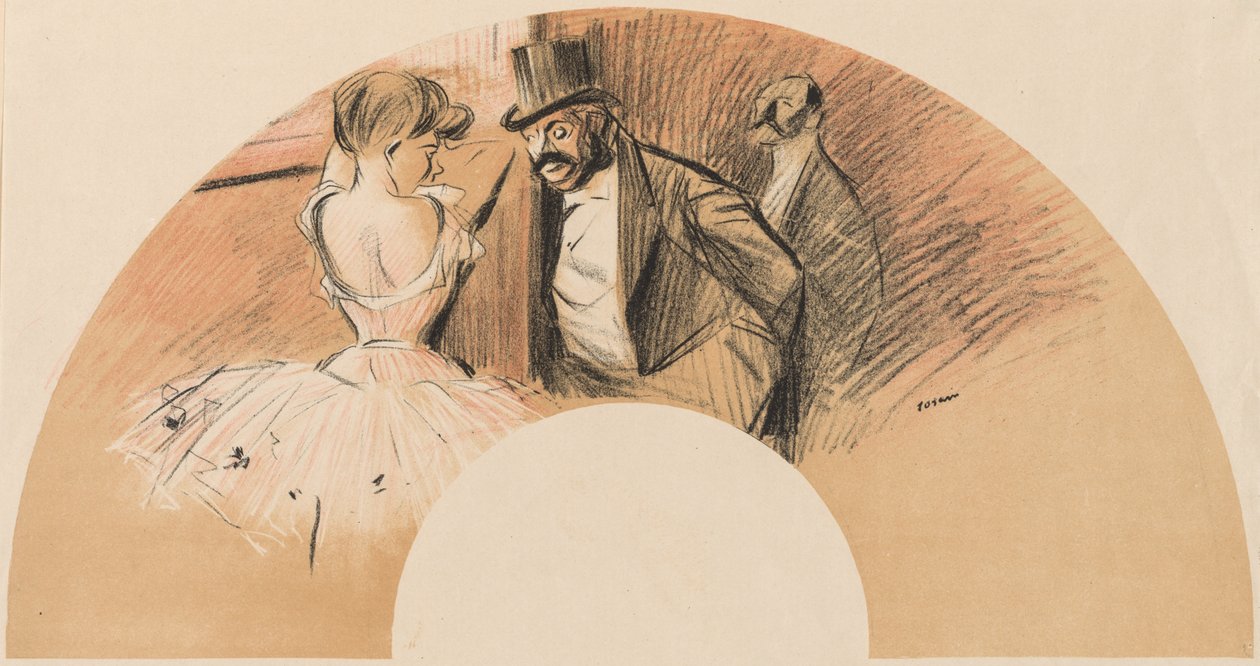 Eventail Bal Gavarni. autorstwa Jean Louis Forain