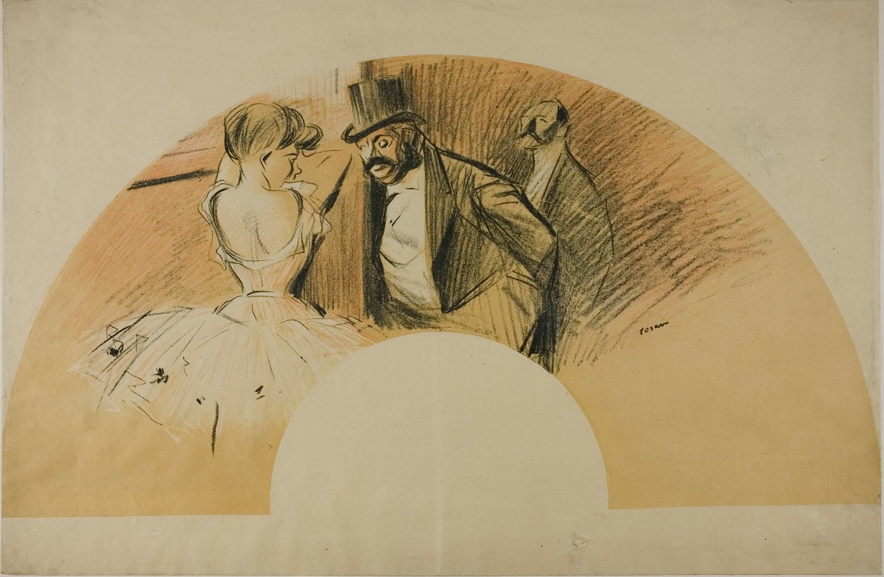 Wachlarz na bal Gavarni autorstwa Jean Louis Forain