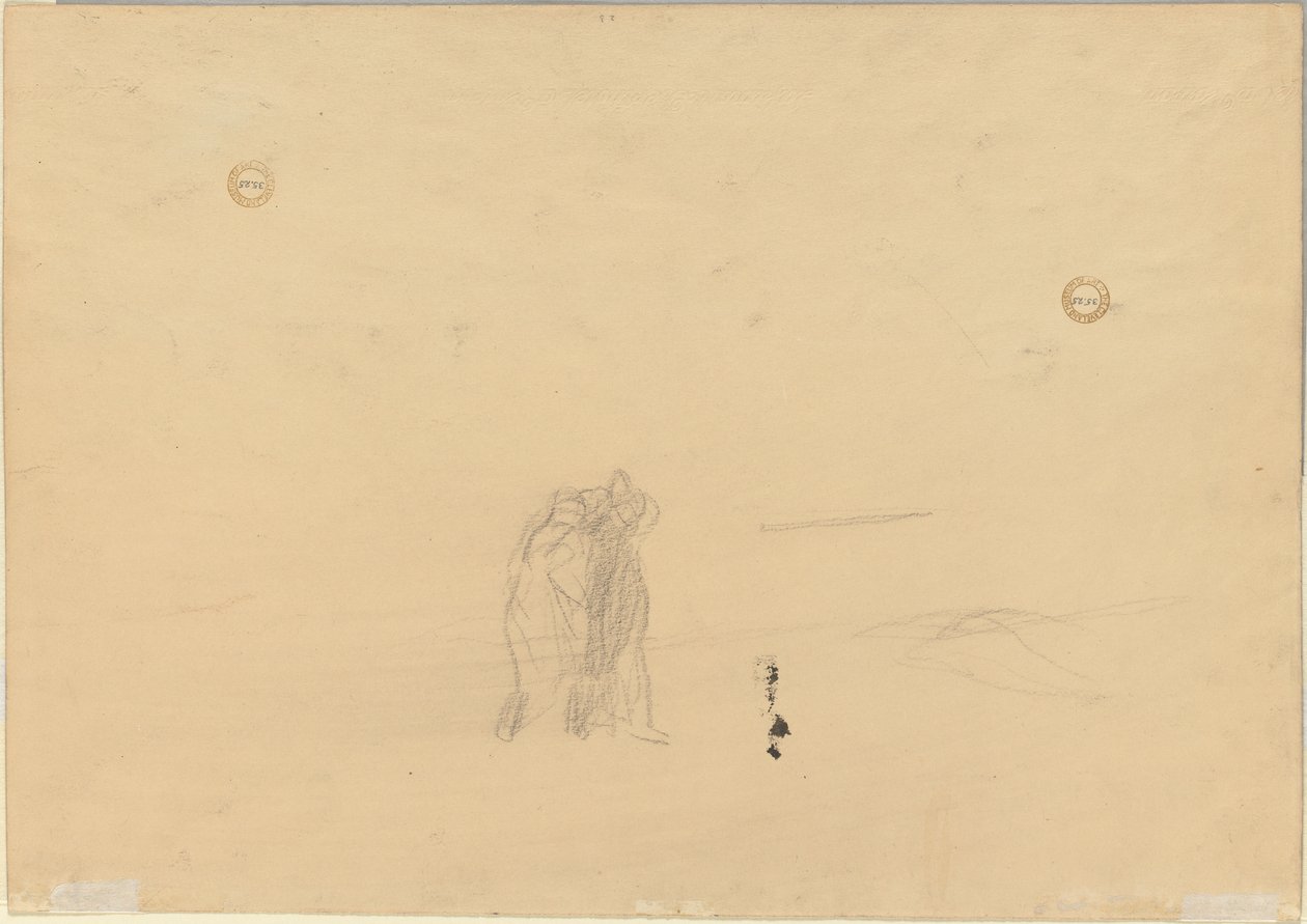 Postacie w pejzażu verso, c. 1919. autorstwa Jean Louis Forain