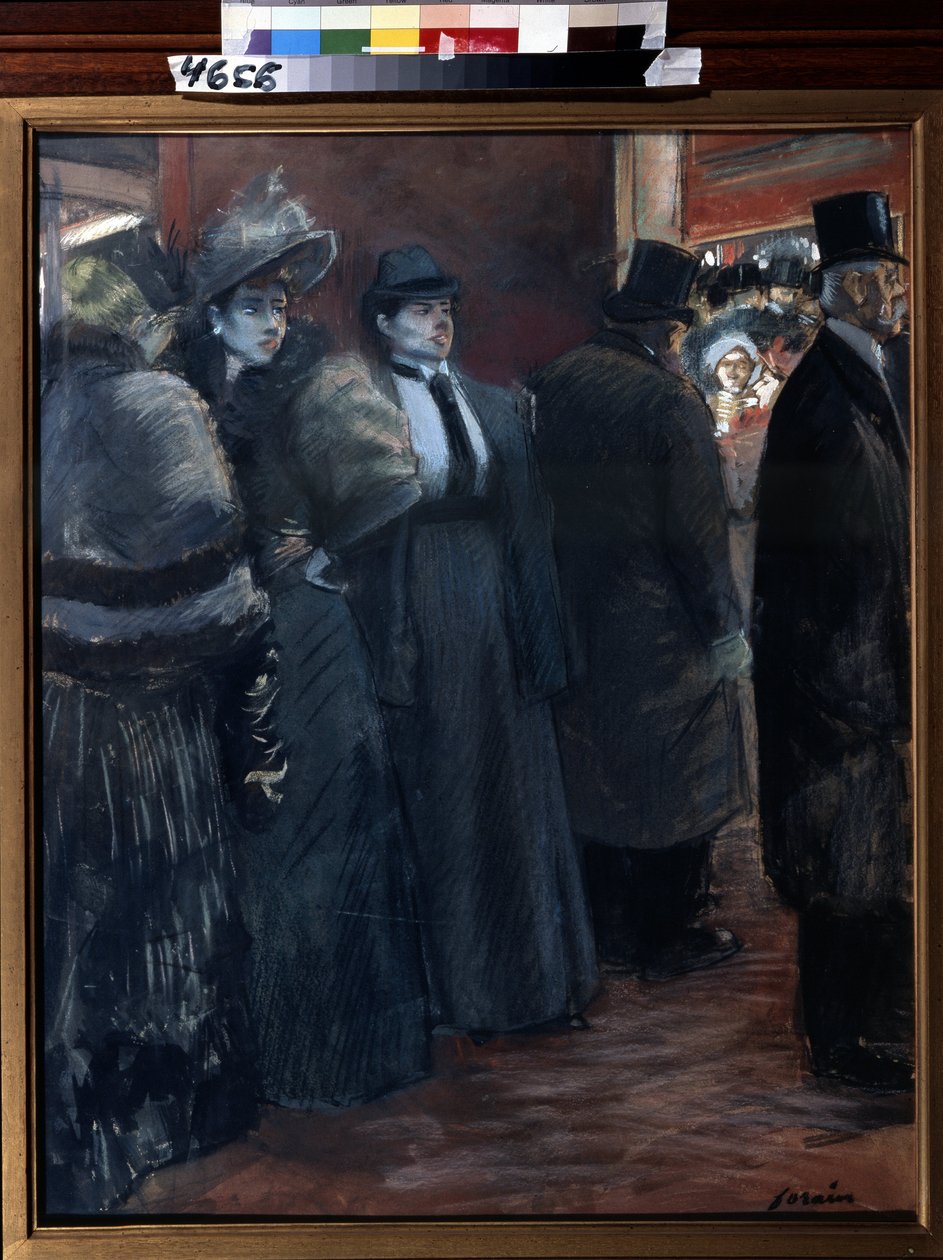 Foyer teatru. Obraz Jean-Louis Forain (Jean-Louis Forain autorstwa Jean Louis Forain