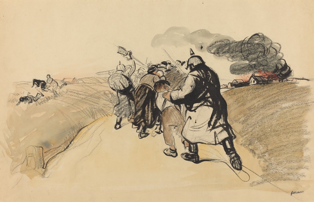 Najazd Niemców na wioskę, ok. 1930 r. 19141919. autorstwa Jean Louis Forain
