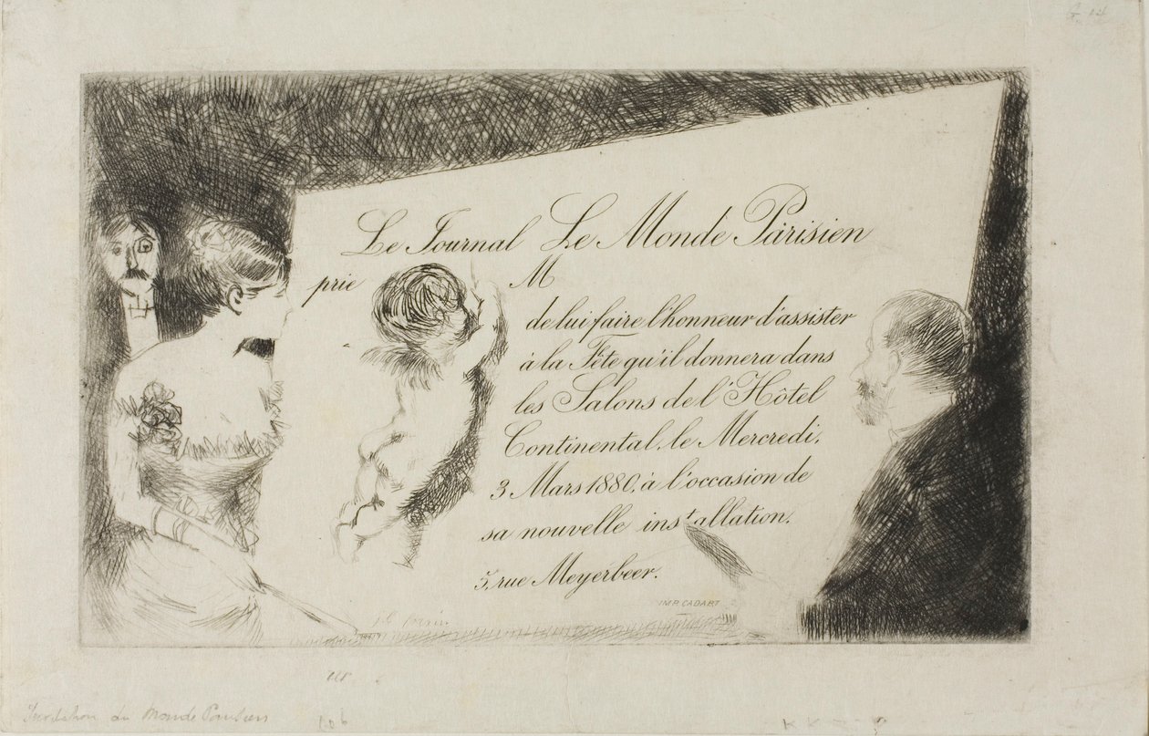 Zaproszenie od gazety "Le Monde Parisien" autorstwa Jean Louis Forain