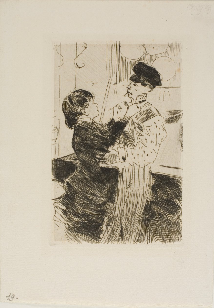 Zawiązywanie krawata autorstwa Jean Louis Forain