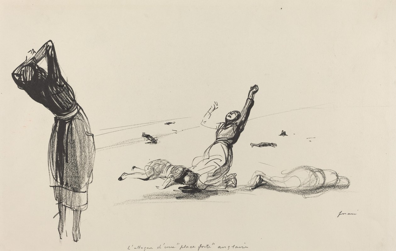 Atak na angielską twierdzę, prawdopodobnie 1917. autorstwa Jean Louis Forain