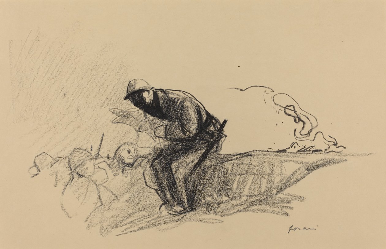 Nowości w okopach autorstwa Jean Louis Forain