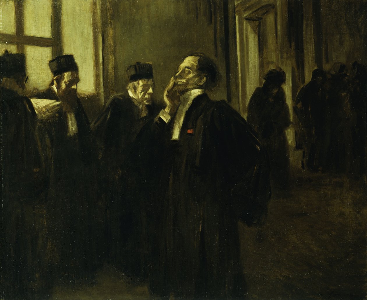 Scena korytarza pałacowego; Scena korytarzowa w Pałacu, ok. 1905 autorstwa Jean Louis Forain