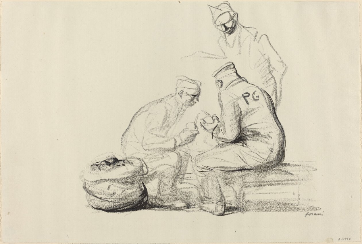 Poilu i więźniowie niemieccy, ok. 1930 r. 19141919. autorstwa Jean Louis Forain