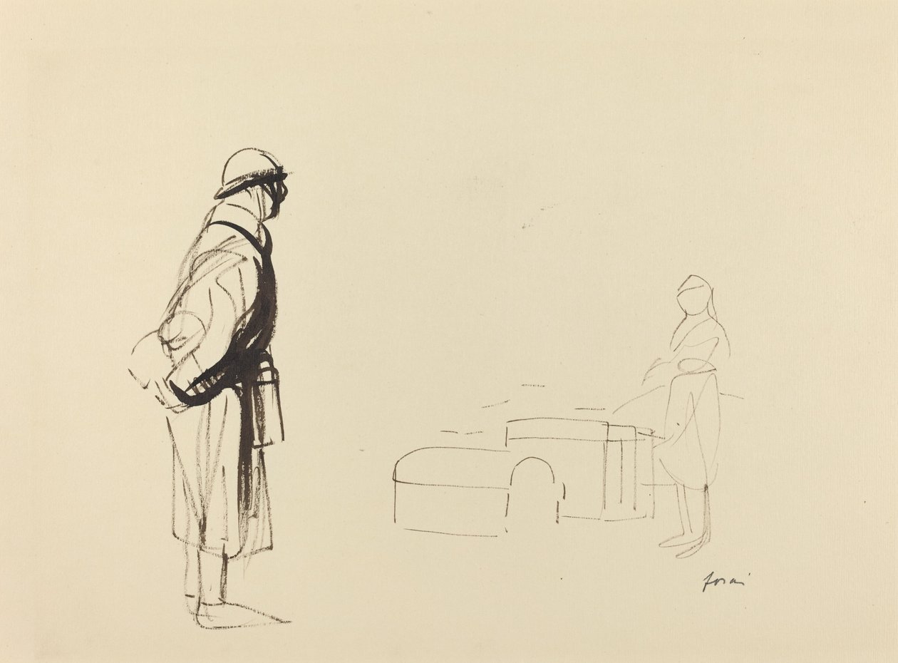 Poilu i pielęgniarka autorstwa Jean Louis Forain