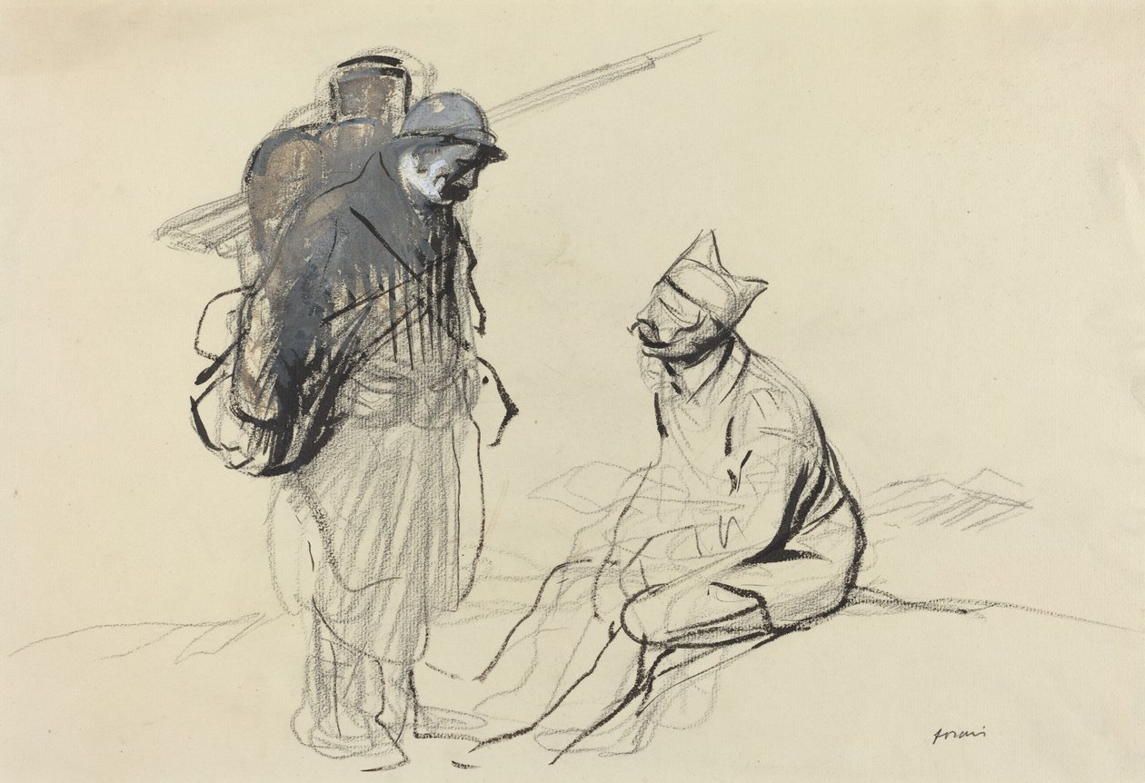 Poilu i Tommy rozmawiają autorstwa Jean Louis Forain