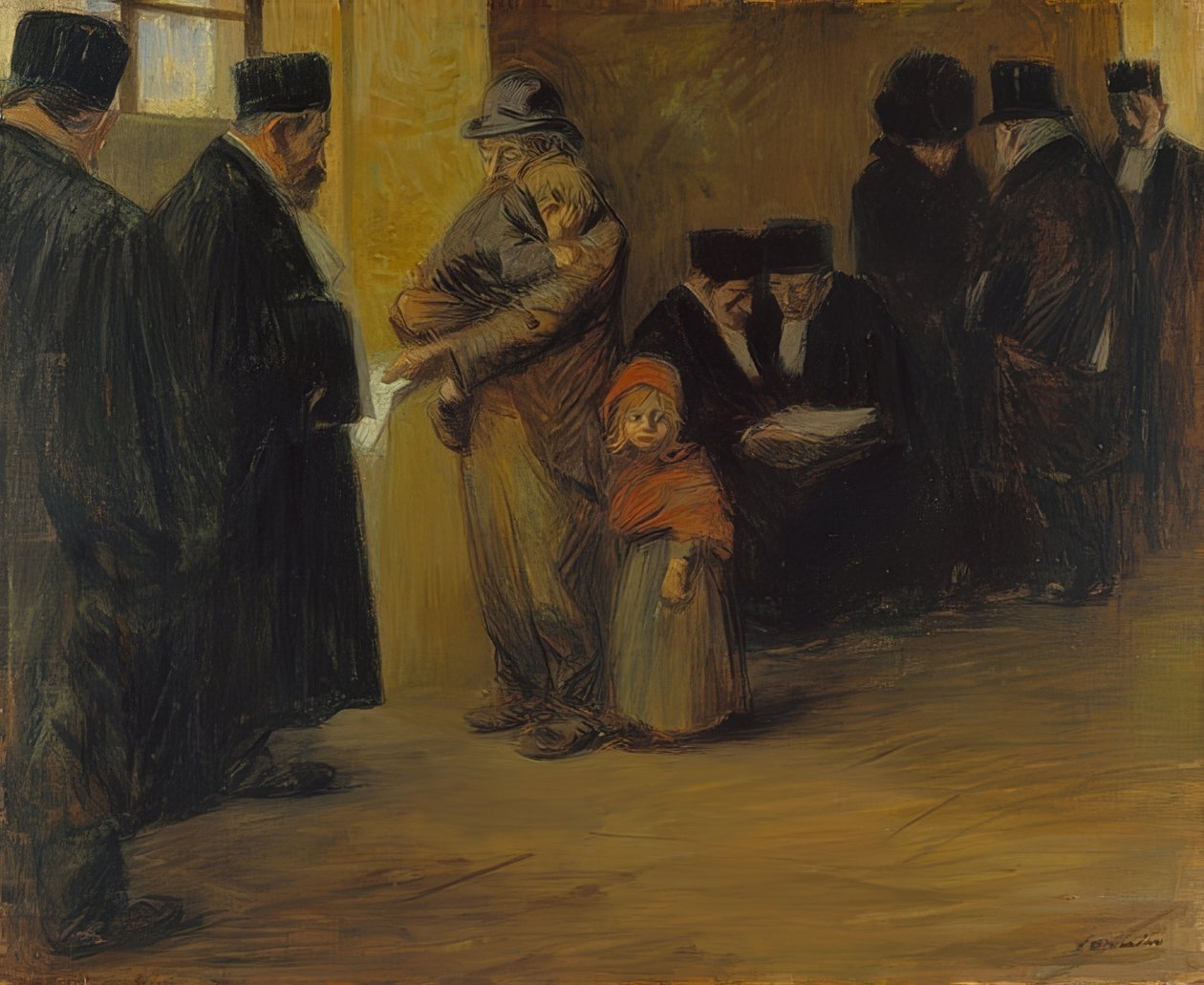 Pomoc prawna. Prawdopodobnie 1900-12 autorstwa Jean Louis Forain