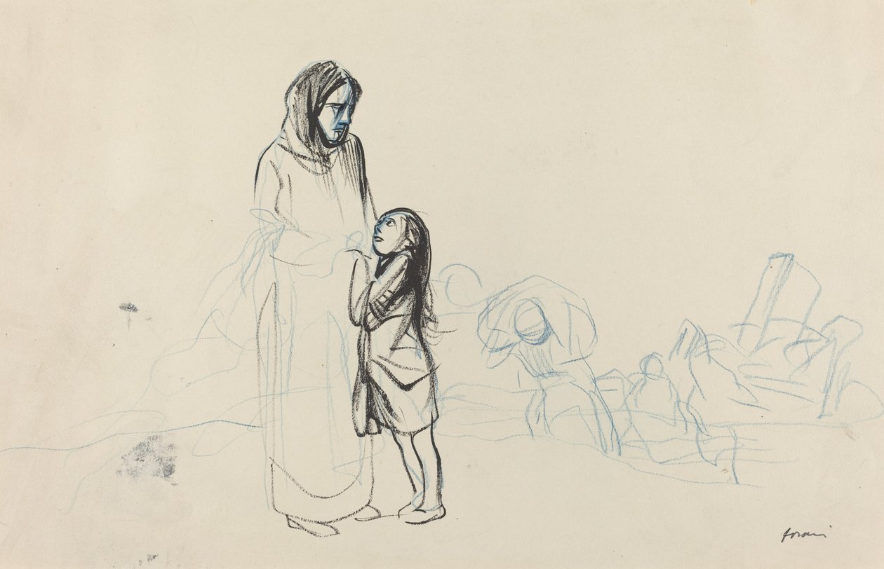 Uchodźcy, ok. 19141919. autorstwa Jean Louis Forain