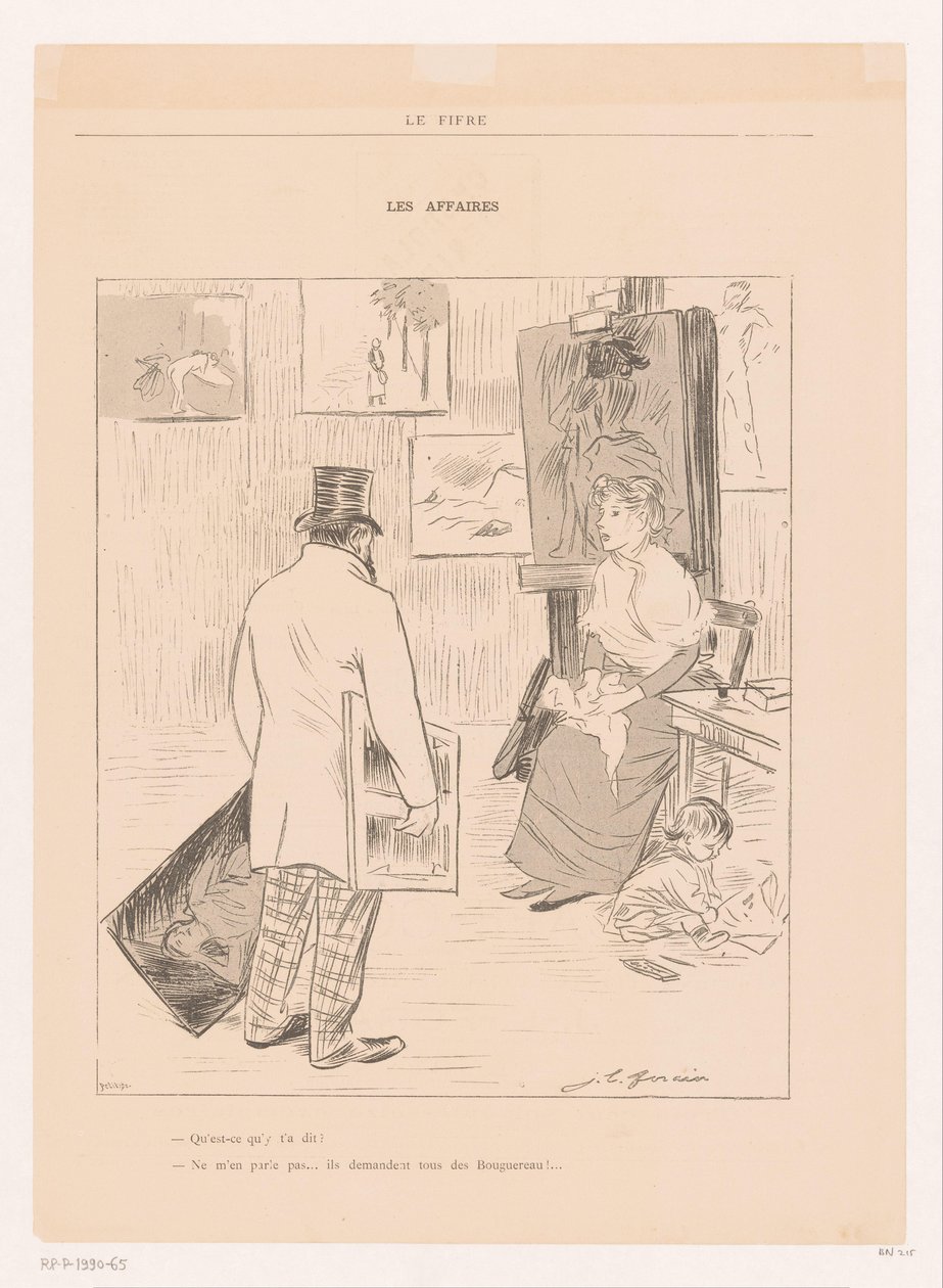 Malarz rodziny w studio Les affaires (tytuł na obiekcie) autorstwa Jean Louis Forain