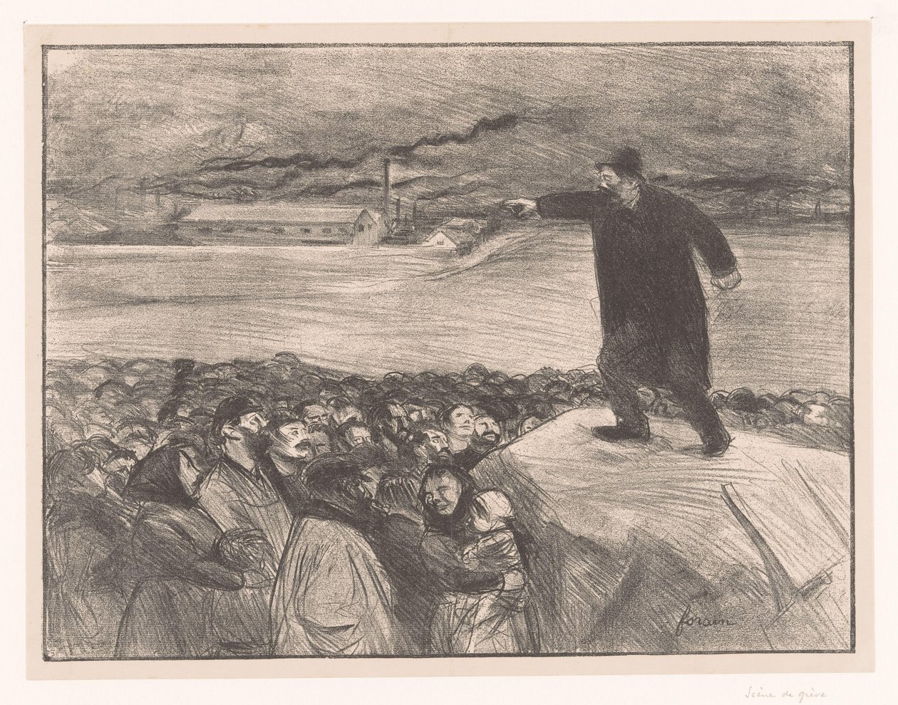 Strajk pracowników fabryki Scena de grève autorstwa Jean Louis Forain