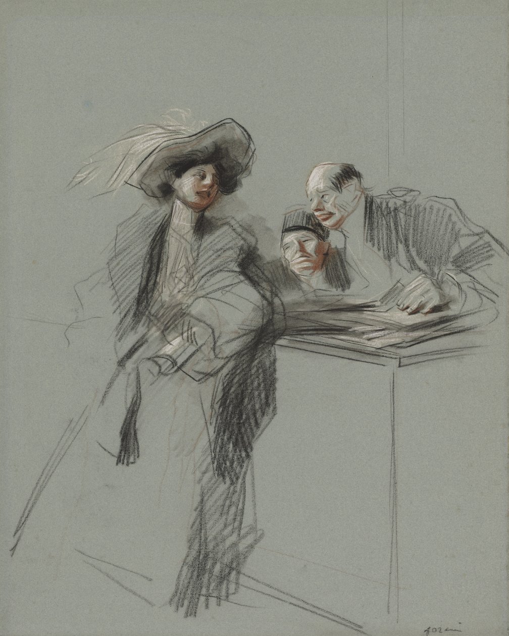 Klient, czwarty kwartał 1800 lub pierwszy trzeci 1900. autorstwa Jean Louis Forain