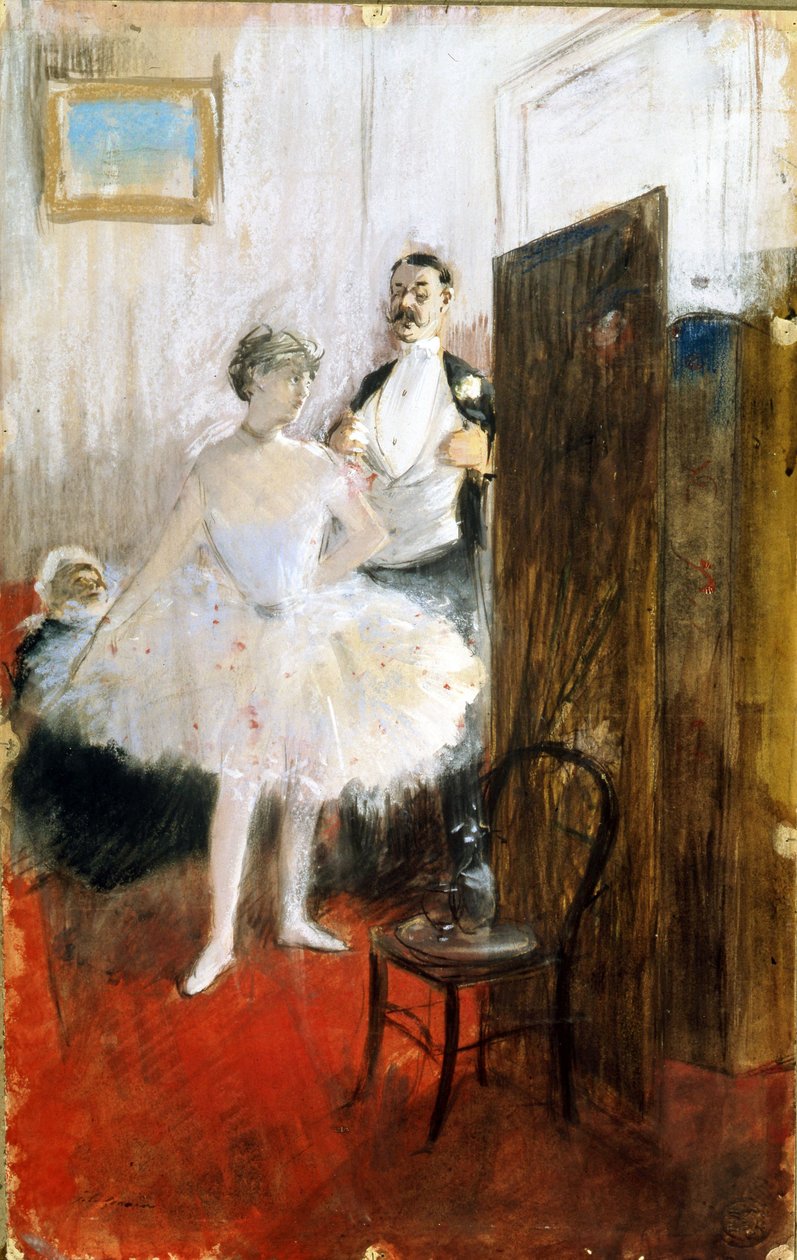 Garderoba, ok. 1890 (pastel i gwasz na papierze) autorstwa Jean Louis Forain
