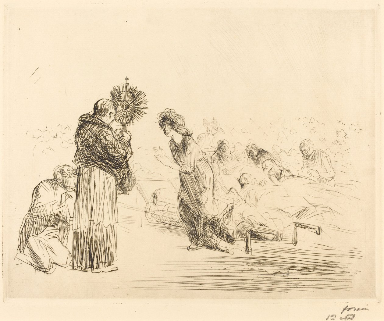 Cud przed Najświętszym Sakramentem (tablica czwarta) autorstwa Jean Louis Forain