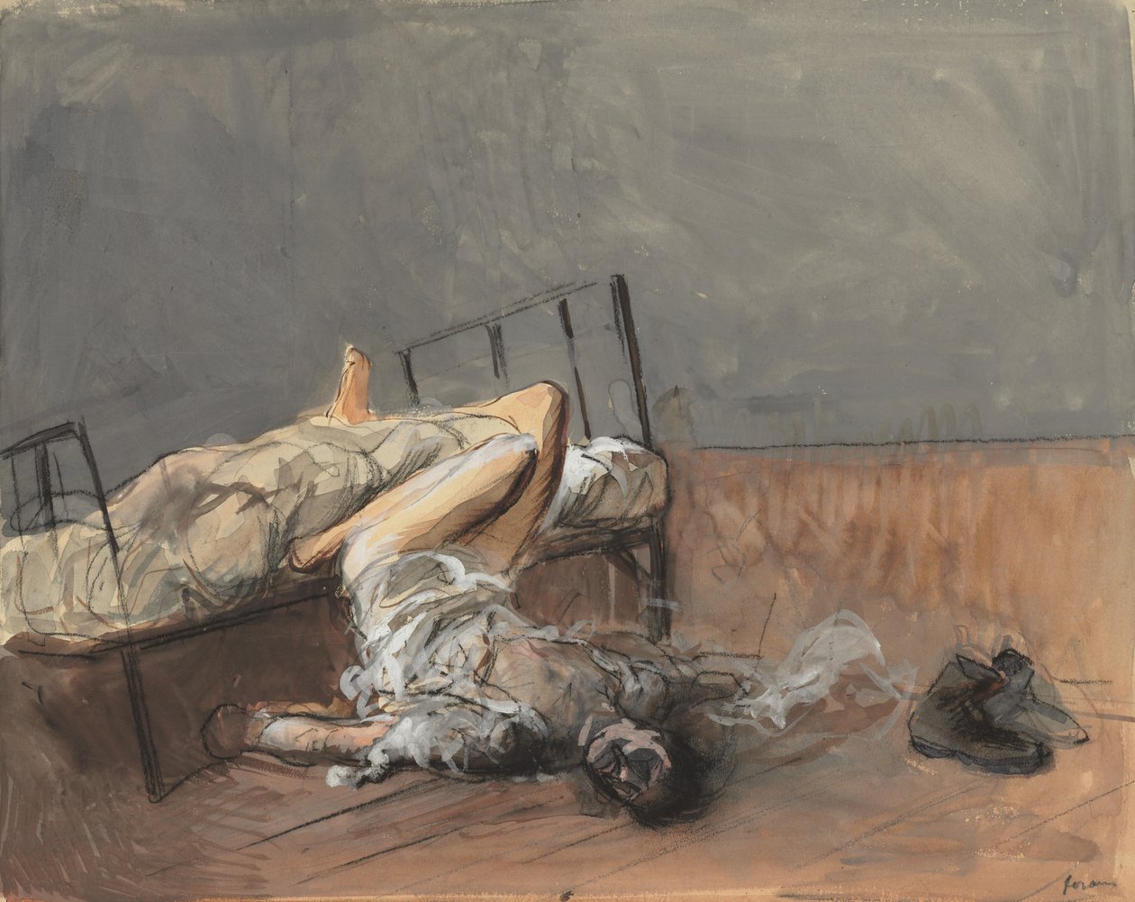 Samobójstwo, czwarty kwartał 1800 lub pierwszy trzeci 1900. autorstwa Jean Louis Forain