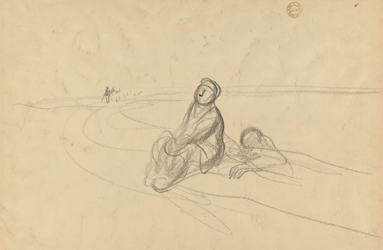 Dwie postacie na drodze (verso) autorstwa Jean Louis Forain