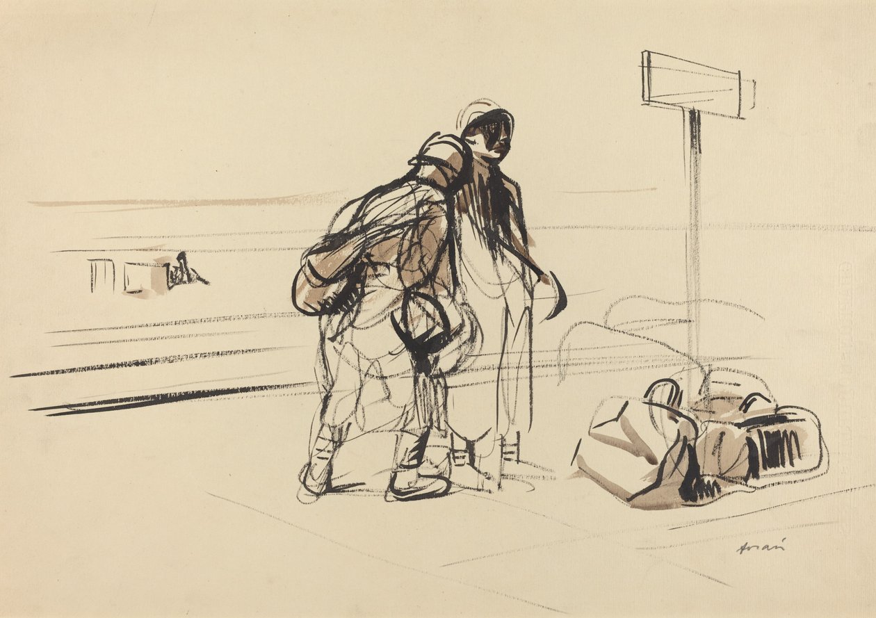 Dwóch francuskich żołnierzy przy tablicy ogłoszeń autorstwa Jean Louis Forain