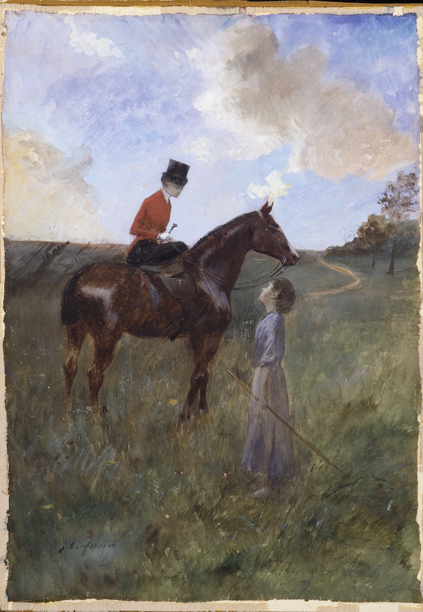 Kobieta na koniu i pasterka autorstwa Jean Louis Forain