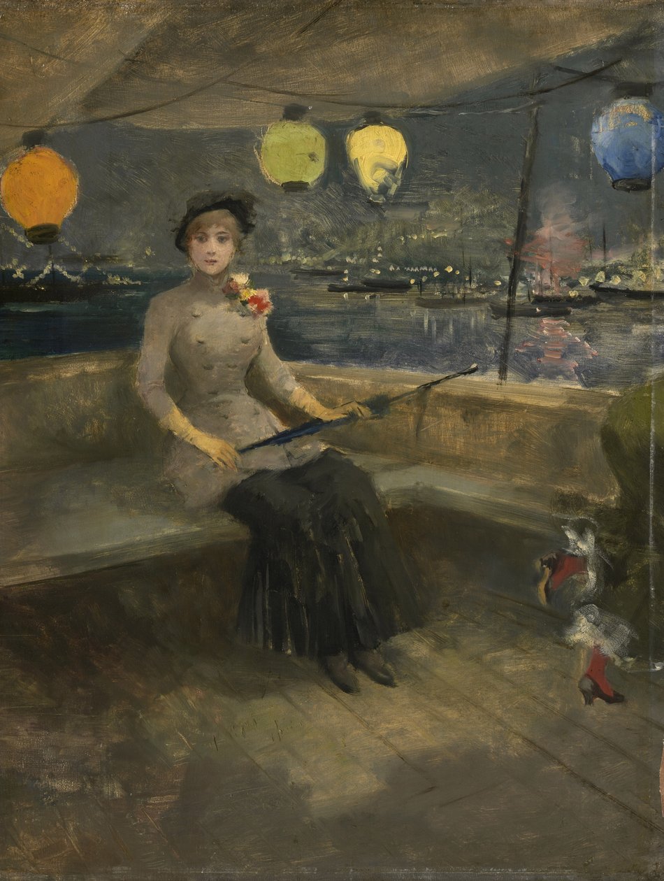 Kobieta na jachcie, ok.1883 autorstwa Jean Louis Forain