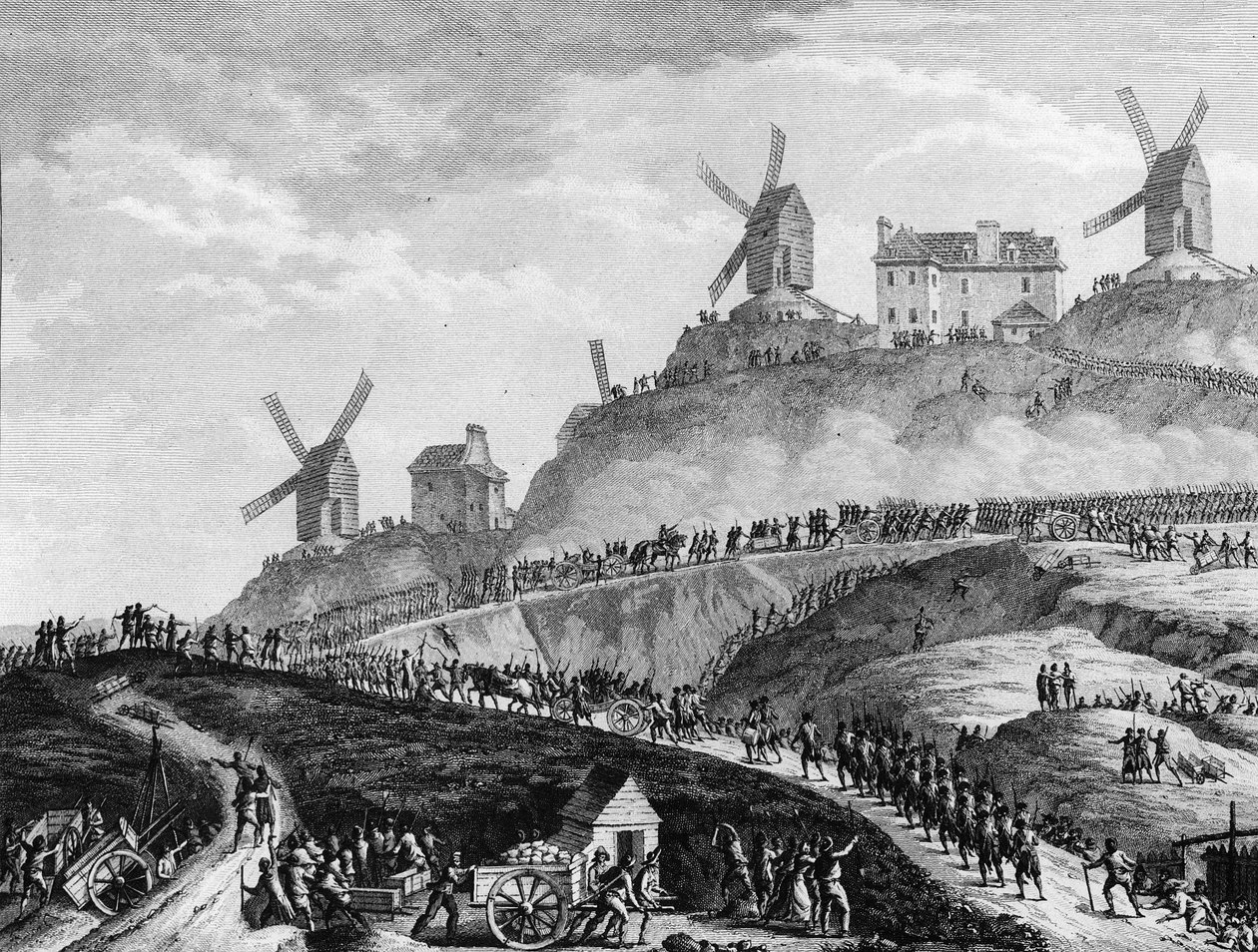 Rewolucja francuska: drzwi Canons de Paris do Montmartre 15 lipca autorstwa Jean Louis II (after) Prieur