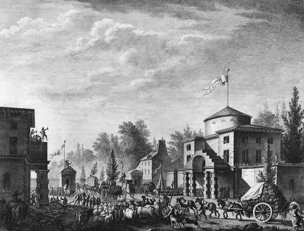 Rewolucja Francuska: Bezpłatny wjazd przez barierę Paryża 1 maja autorstwa Jean Louis II (after) Prieur