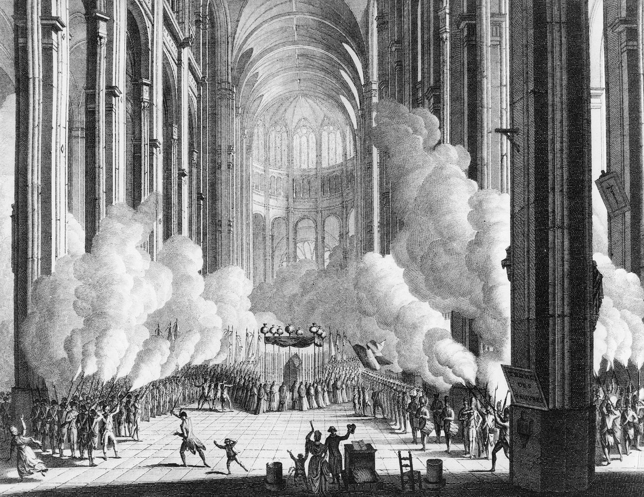 Rewolucja Francuska: Obseques of Honore Gabriel (Honore-Gabriel) Riqueti, hrabia Mirabeau (1749-1791) 4 kwietnia autorstwa Jean Louis II (after) Prieur