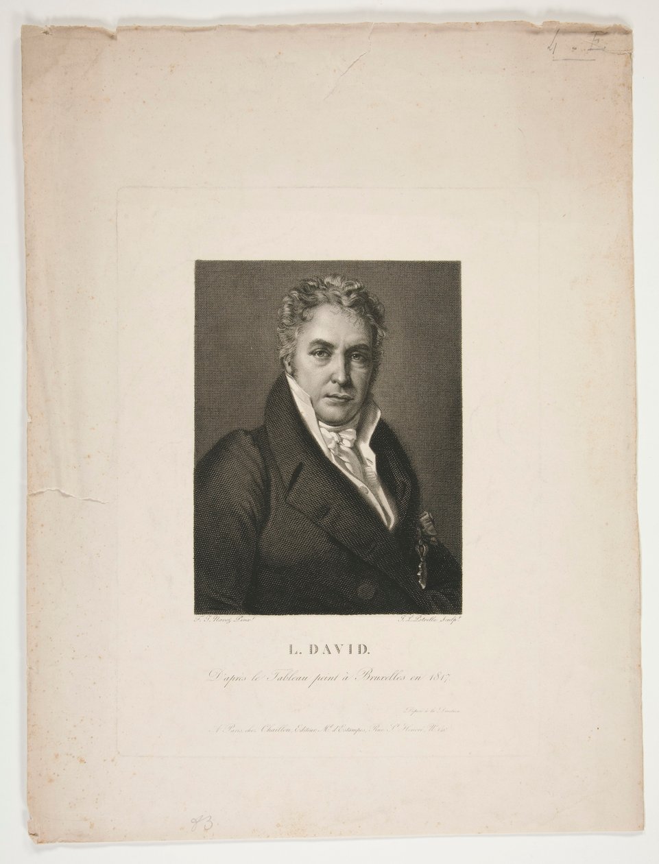 Portret Jacques Louis David autorstwa Jean Louis Potrelle