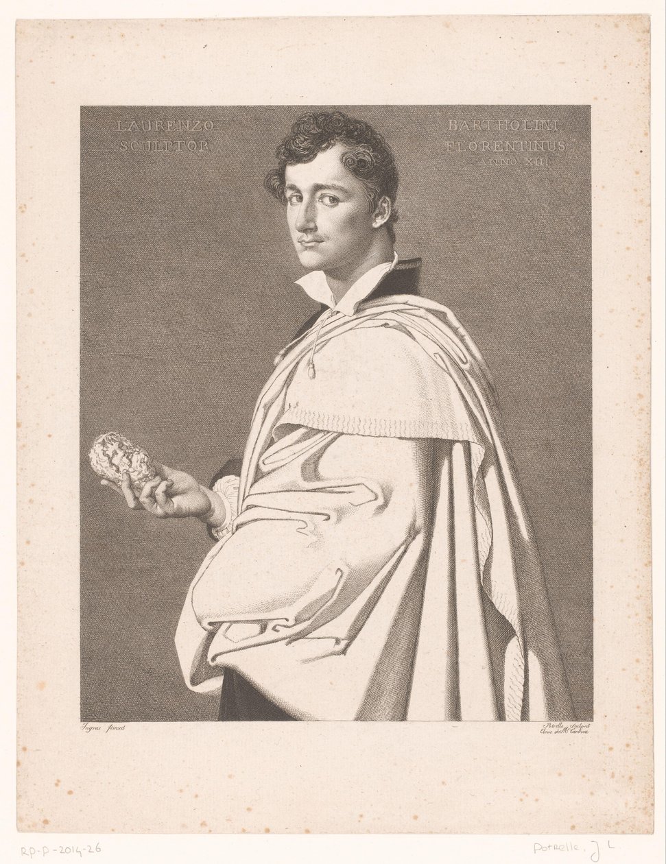 Portret rzeźbiarza Lorenzo Bartolini autorstwa Jean Louis Potrelle