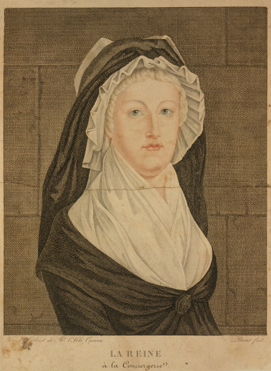 Maria Antonina w Conciergerie jako Więzień, 1793 autorstwa Jean Louis Prieur