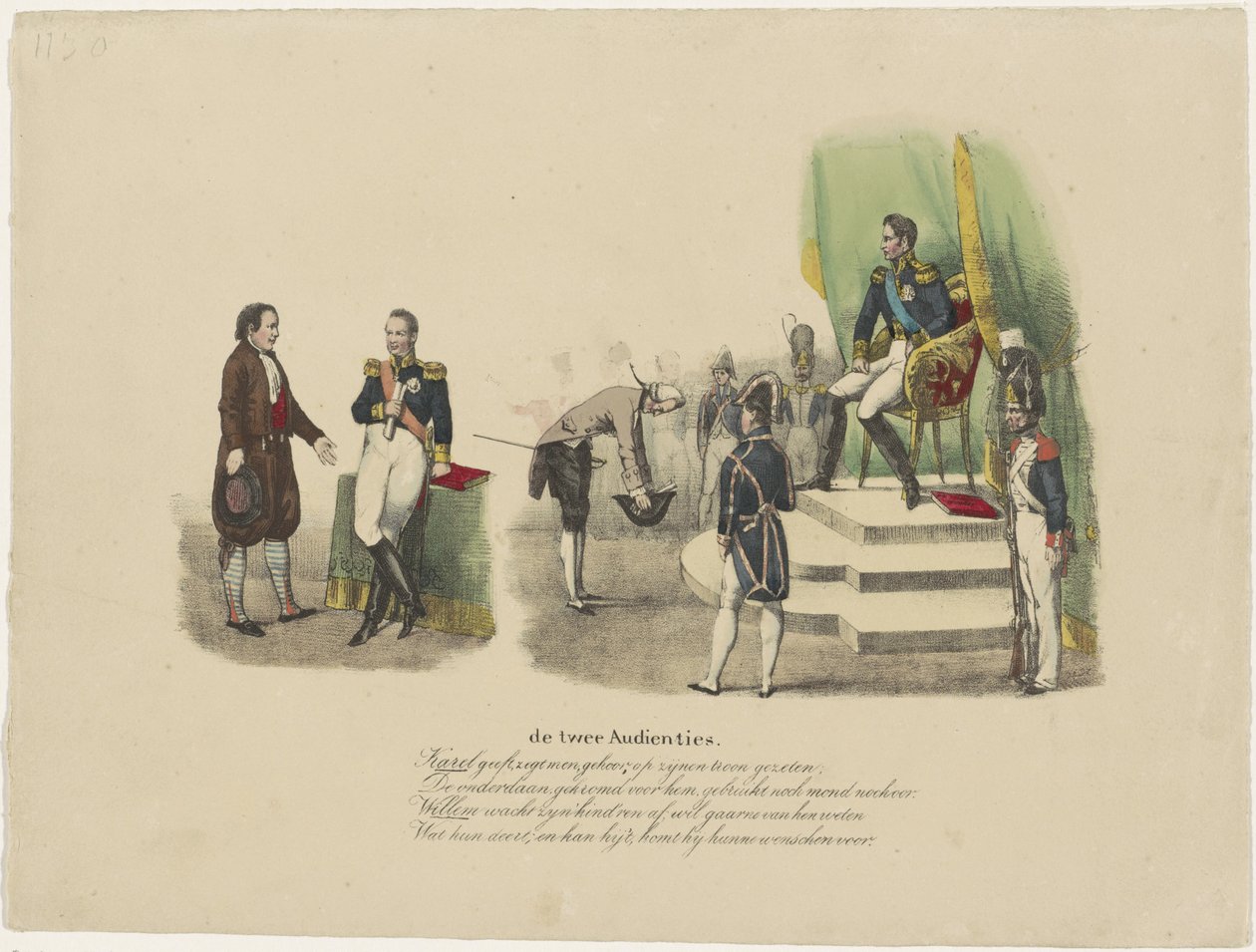 Audiencja Wilhelma I i Karola X, 1827 r. dwie Widzowie (tytuł na przedmiocie) autorstwa Jean Louis Van Hemelryck (attributed to)