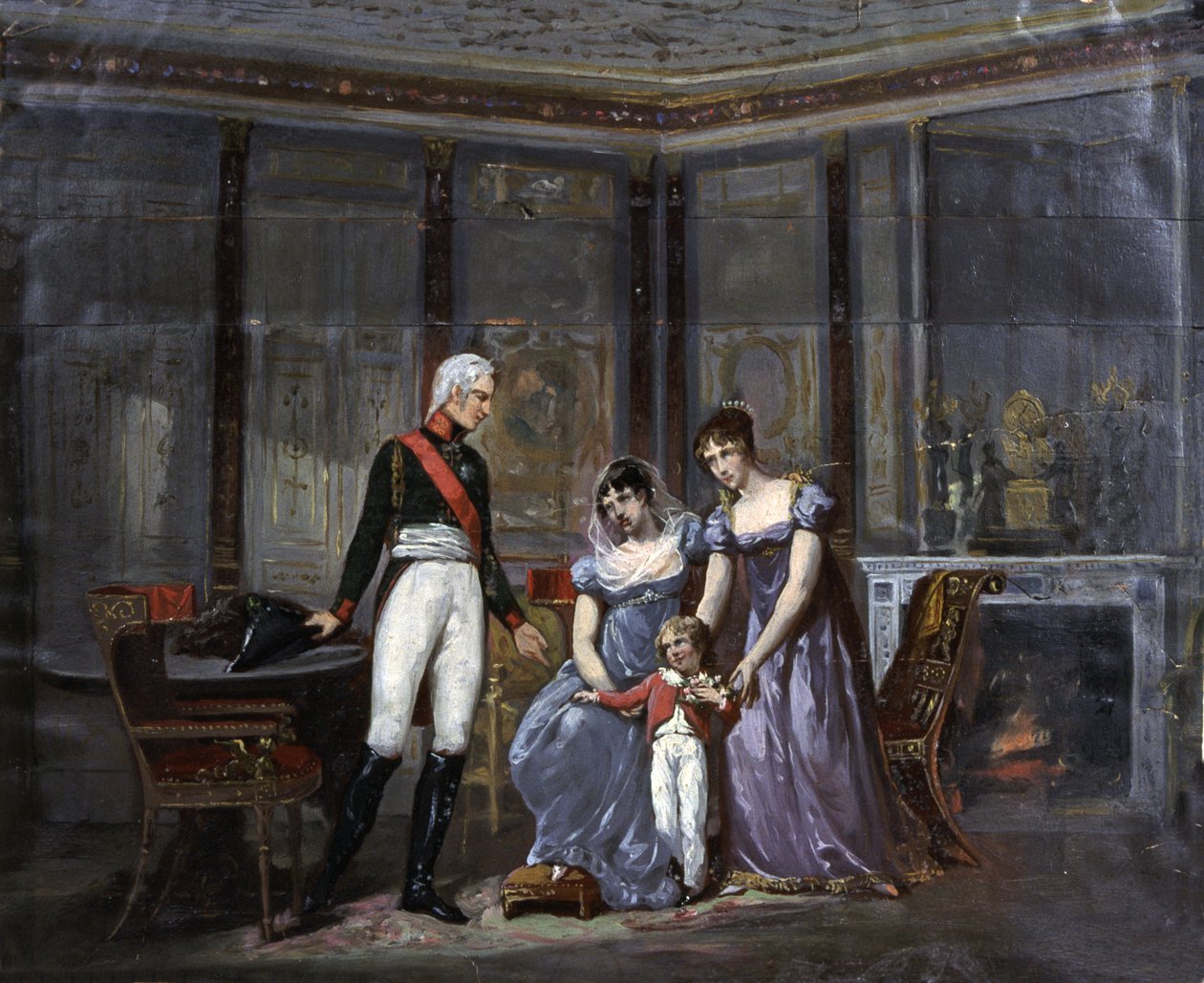 Cesarzowa Józefina ofiarowuje swą córkę Hortensję i wnuka Ludwika Napoleona carowi Aleksandrowi, autorstwa Jean Louis Victor Viger du Vigneau