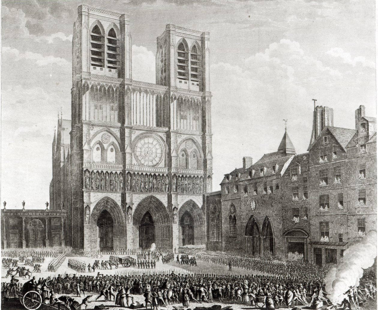 Thomas de Mahy (1744-90) markiz Favras dokonujący honorowych zadośćuczynienia przed Notre-Dame, ryty przez Pierre Gabriela Berthault (1737-1831) 1790 autorstwa Jean Louis the Younger Prieur