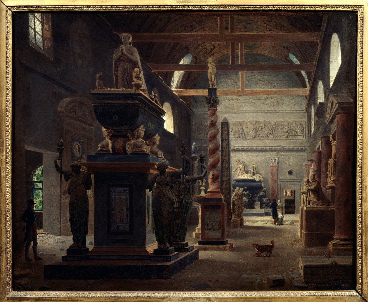 Sala wprowadzająca Musee des Monuments Francais w klasztorze Petites Augustins rue Bonaparte w Paryżu Obraz Jeana Lubina Vauzelle