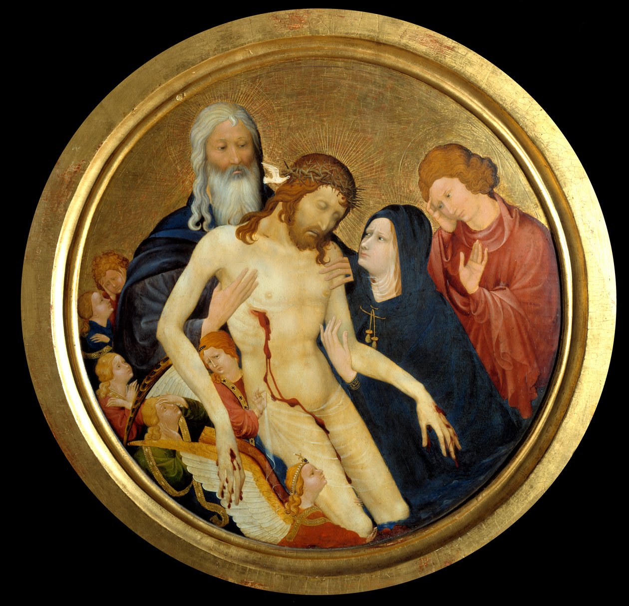 Litość naszego Pana, powiedział „wielka okrągła Pieta” Obraz przypisywany Jeanowi Malouelowi (ok. 1370-1415) 1400 nd. 0,64m. autorstwa Jean Malouel or Maelwael