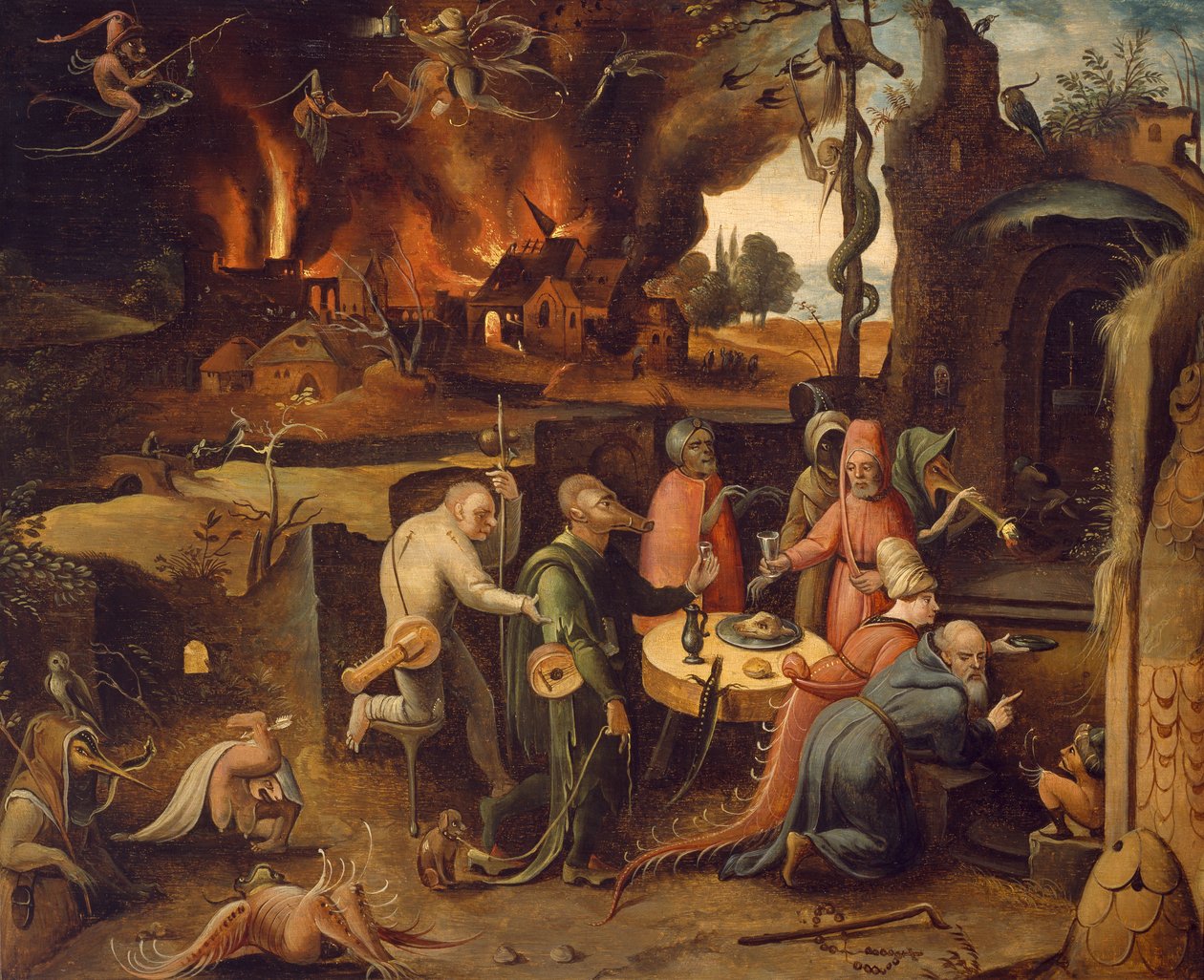 Kuszenie św. Antoniego, Jan Mandyn (ok. 1500-1560) autorstwa Jean Mandyn