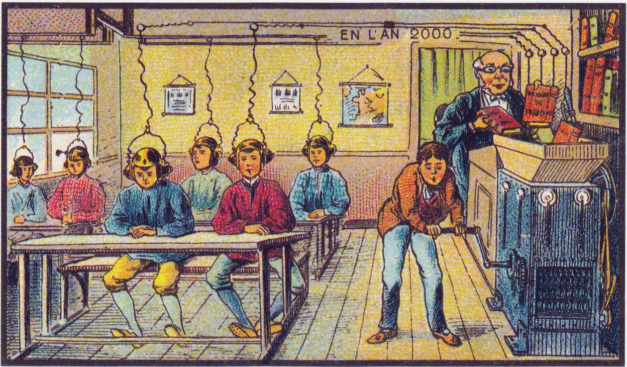 W szkole. Z cyklu Wizje Roku 2000, 1899 autorstwa Jean Marc Côté