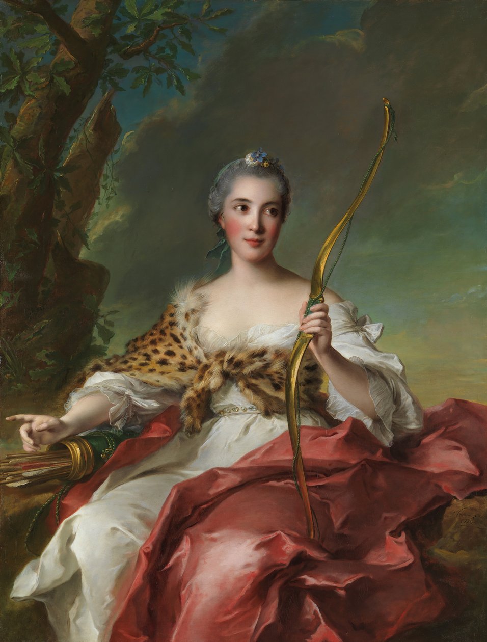 Madame Bergeret de Frouville jako Diana, 1756. autorstwa Jean Marc Nattier