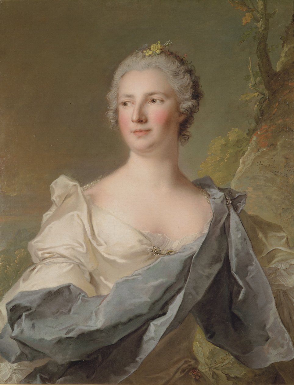 Portret Barbary Belgioso dEste (ur.1680) Księżnej Ferrary, 1747 autorstwa Jean Marc Nattier