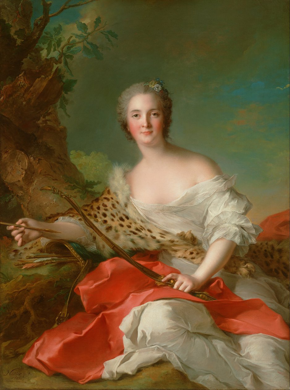 Portret Constance-Gabrielle-Magdeleine Bonnier de la Mosson jako Diany autorstwa Jean Marc Nattier