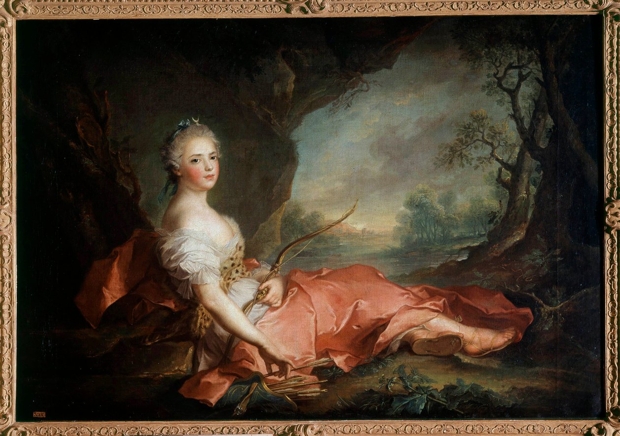 Portret Madame Adelaide z Francji (1732-1799) w Diane, córka Ludwika XV Obraz Jean Marc (Jean-Marc) Nattier (1685-1766) XVIII w. Słońce 1,04x1,41 m autorstwa Jean Marc Nattier